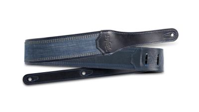 TAYLOR - Blue Denim Strap/Navy Leather Edges 2,5"