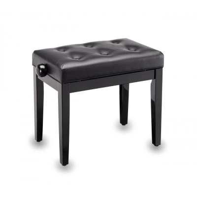 SOUNDSATION - Banco de Piano Preto Brilhante-Asssento Chesterfield